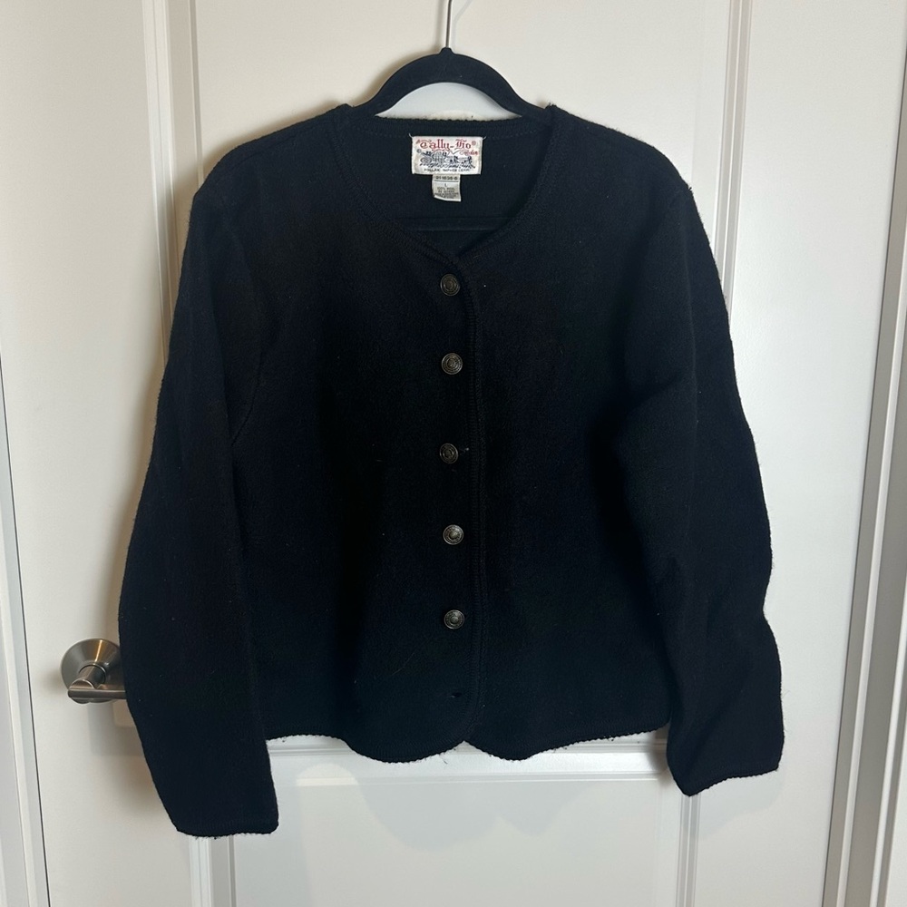 Tally-ho black wool cardigan